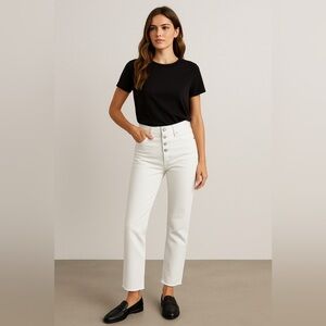 👖 Madewell The Perfect Vintage Crop Jeans - White, Size 10 🌟